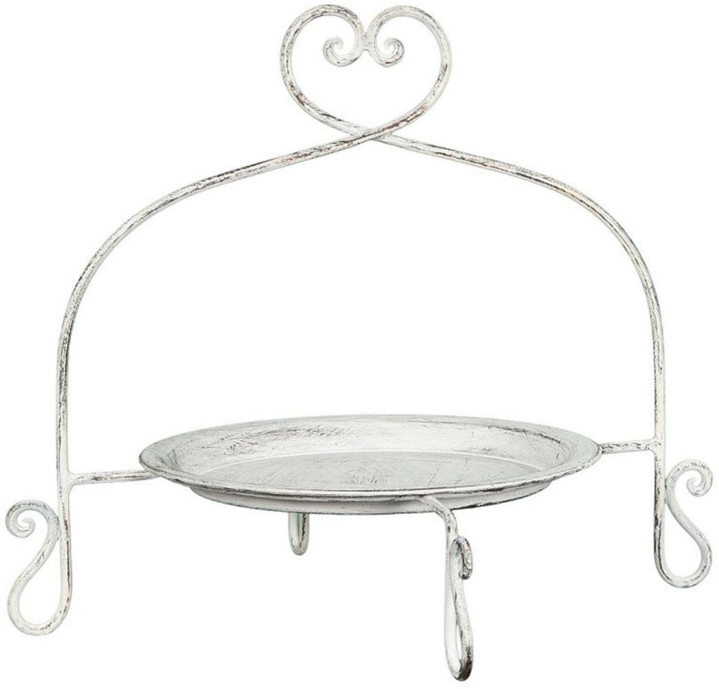 Deko Kuchen Teller Etagere Antik Weiß 40x40x32cm Tellerständer Metall Tischdeko Bild 1