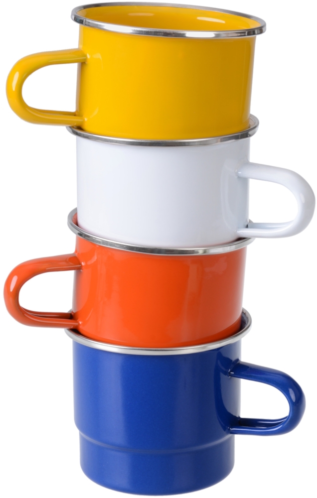 Stapelbecher emailliert 8 cm weiß Bild 1