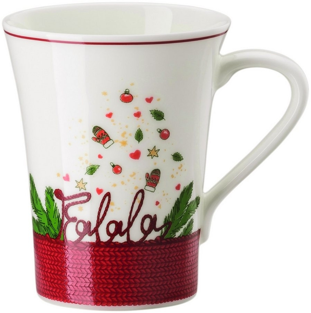 Hutschenreuther Nora Becher mit Henkel, Bone China, Weihnachtszeit Falala, 400 ml, 02048-726046-15505 Bild 1