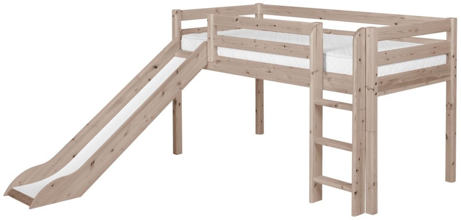 Flexa 'Classic' Halbhochbett mit Rutsche, 90x190 cm, terra Bild 1