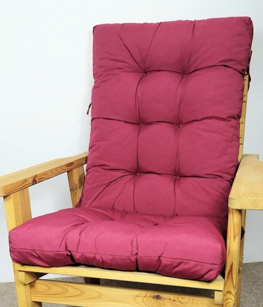 Rattani Hochlehnerauflage Polster Kissen Gartenstuhl Gartenmöbel Sevila Dralon rot Bild 1