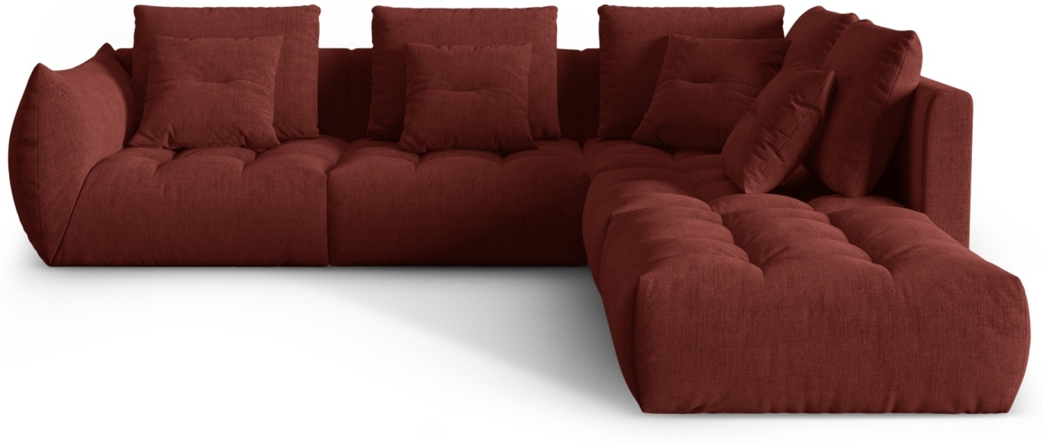 Micadoni Ecksofa Bloom 5-Sitzer Strukturierter Stoff Rot Rechts Bild 1
