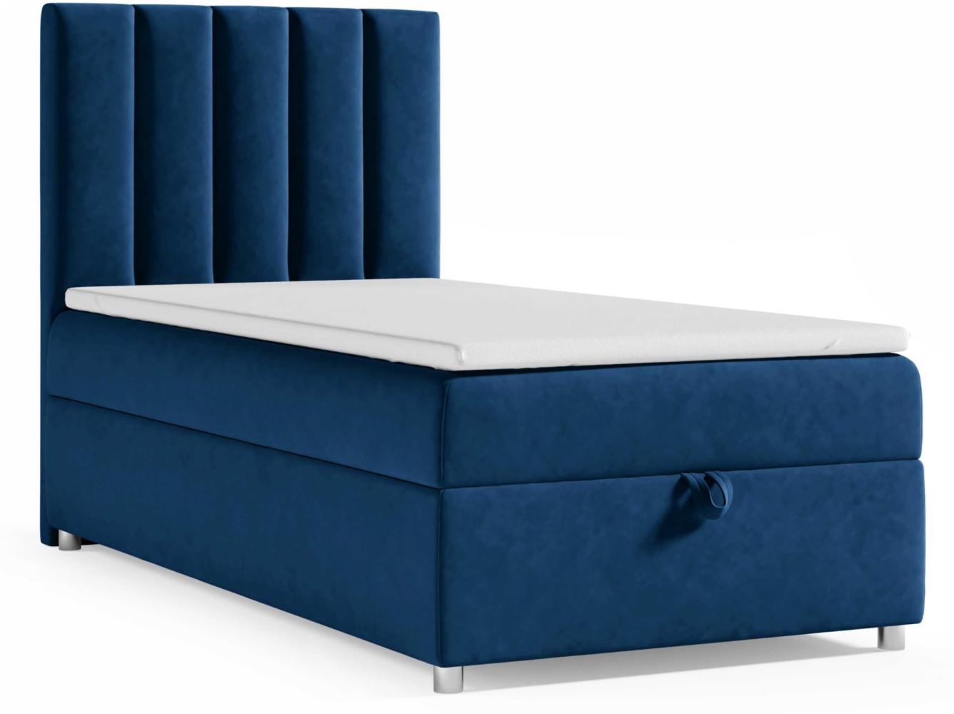 Best for Home Boxspringbett K10 SINGLE mit Bettkasten (Blau 80x200) Bild 1