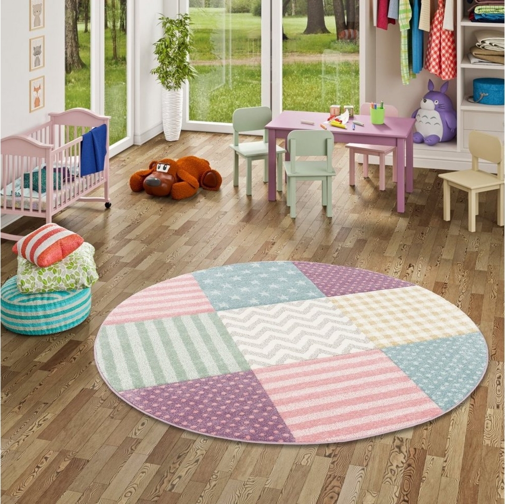 Pergamon Kinderteppich Kinder und Jugend Teppich Maui Sterne Rund, Rund, Höhe: 13 mm Bild 1