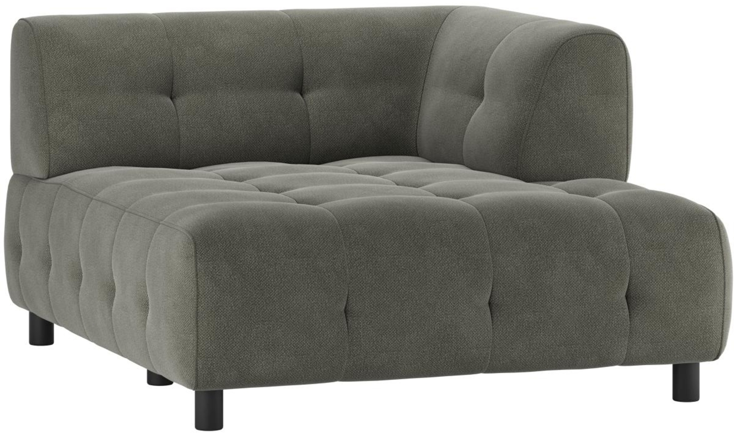 Modulsofa Louis Chaiselongue aus gewebten Stoff Rechts, Grün Bild 1