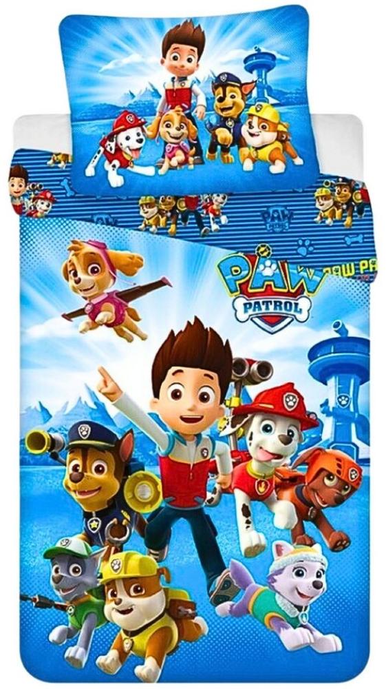 PAW PATROL Kinderbettwäsche, Baumwolle, 2 teilig, Kinder Wendebettwäsche 135-140 x 200 cm Bild 1