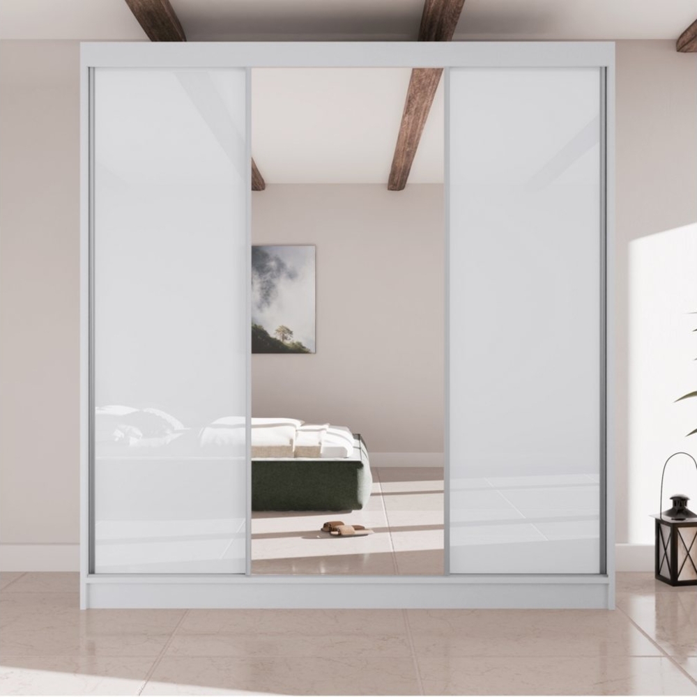 Beautysofa Kleiderschrank VELIS II Breite: 200cm, mit Spiegel und Lakobel, mit Schubladen Bild 1
