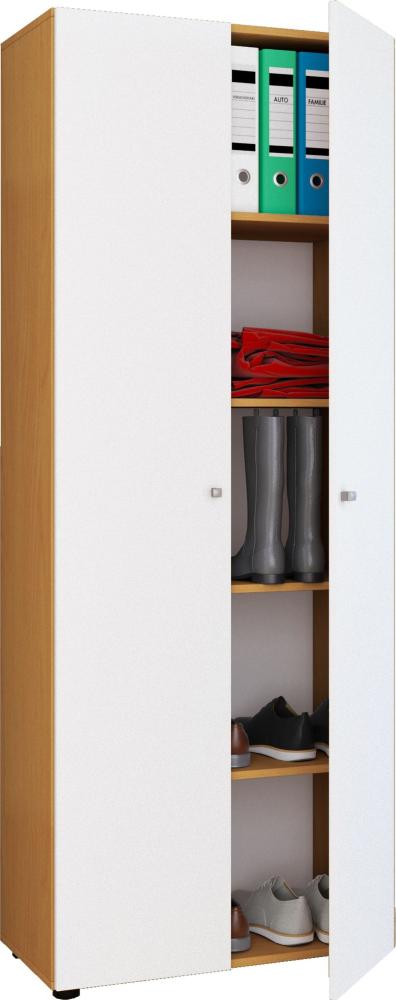 Mehrzweckschrank Kleiderschrank Hochschrank Garderobe Flur Schrank Buche Dekor Bild 1