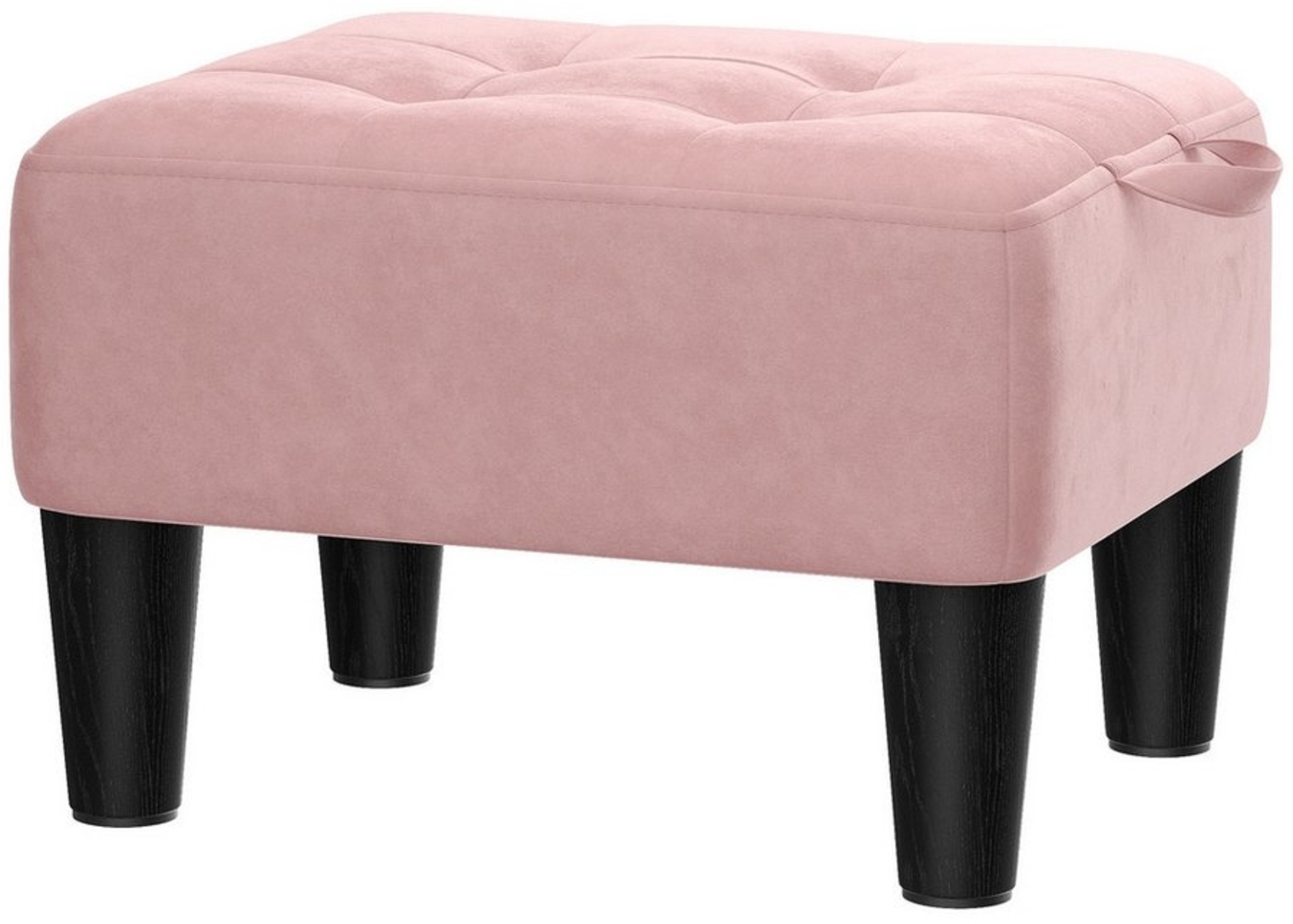 SONGMICS Sitzhocker, Fußhocker, Samt, Hocker, Dicke Polsterung, bis 150 kg belastbar, für Wohnzimmer Schlafzimmer Eingangsbereich, pastellrosa-tintenschwarz Bild 1