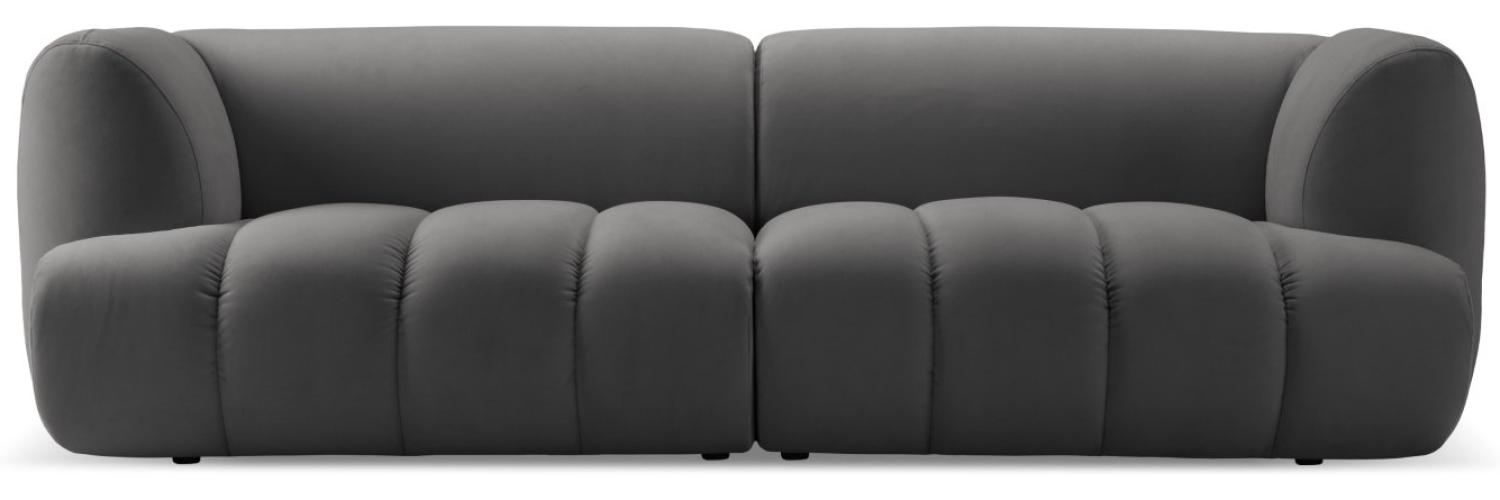 Micadoni Modulares Sofa Harry 3-Sitzer Samtstoff Zement Bild 1