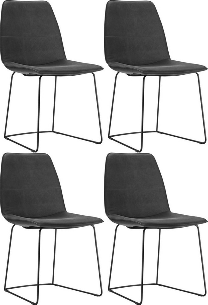 freistil ROLF BENZ Schalenstuhl 117 (4 St), mit schmalem Metallgestell in Schwarz, ohne Armlehne Bild 1