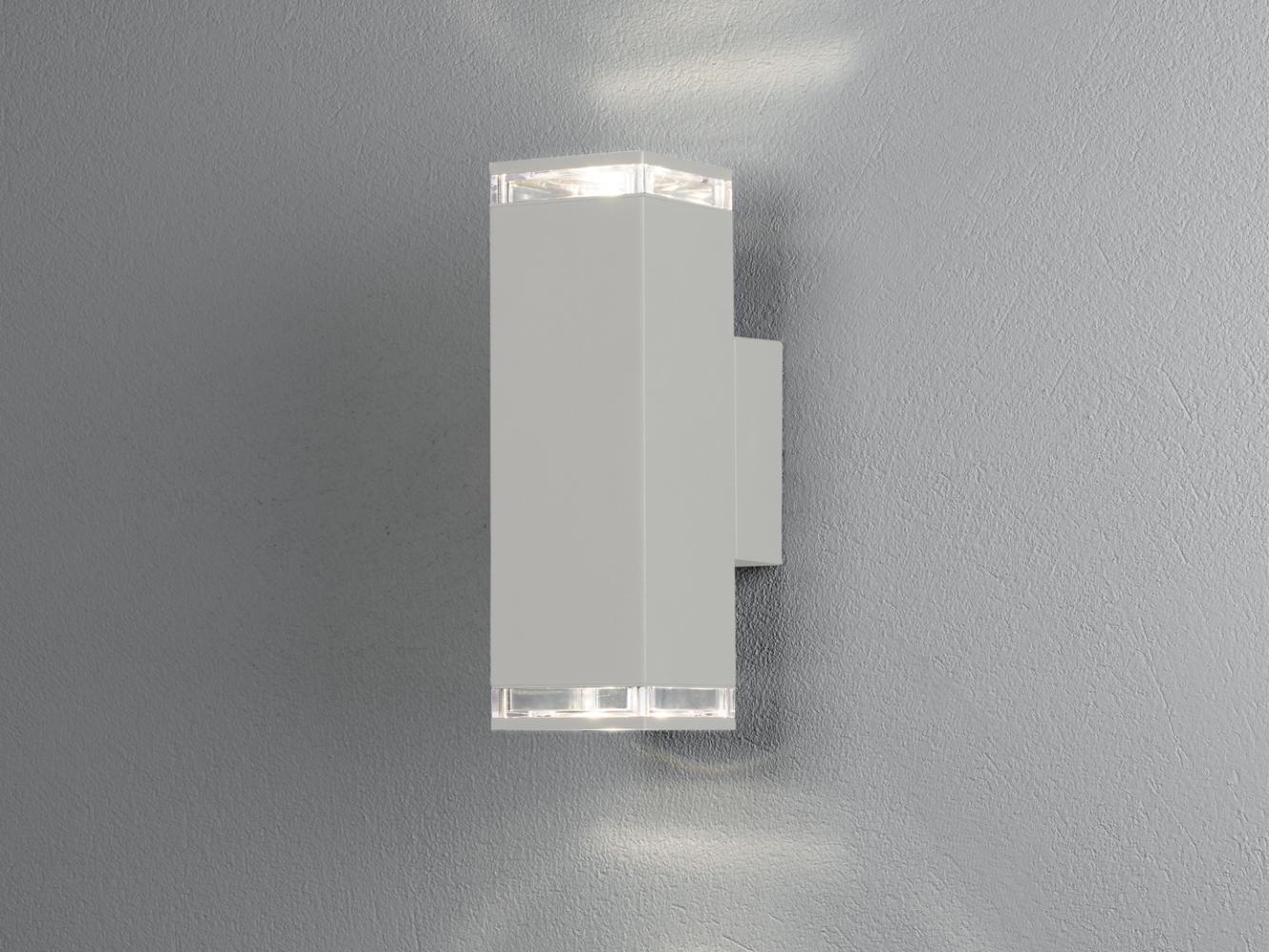 LED Außenwandleuchte ALU Up and Down Weiß Effektstreifen IP44, Höhe 23,5cm Bild 1