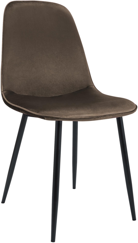 CLP Esszimmerstuhl Maryam gepolstert mit Rückenlehne,braun Samt Bild 1