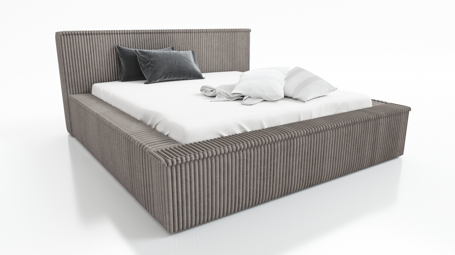 A&J MöbelLand 'Rio' Polsterbett, Braun, 120x200 cm, mit Matratze Bild 1