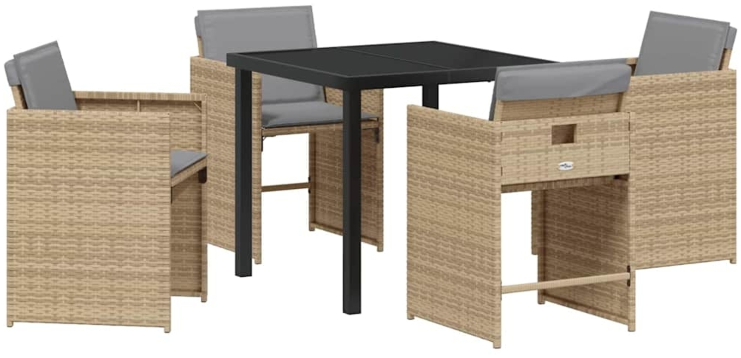vidaXL Garten Essgruppe 5 pcs Beige Poly-Rattan 3380709 Bild 1