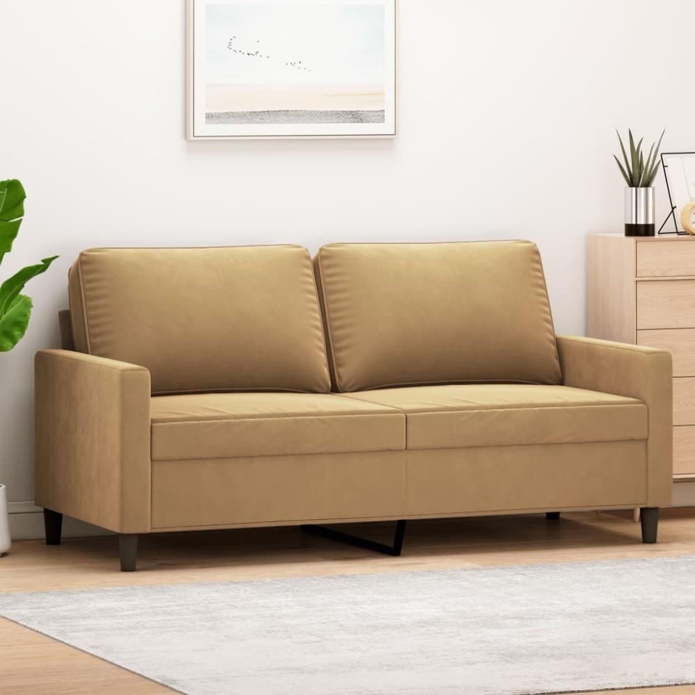 vidaXL 2-Sitzer-Sofa Braun 140 cm Samt 359206 Bild 1