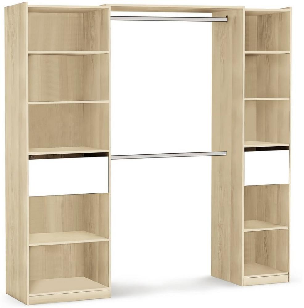 habeig Kleiderschrank Begehbarer Kleiderschrank 5077 in Breite verstellbar offen Schublade stufenlos in der Breite verstellbar von 140 - 200 cm Bild 1