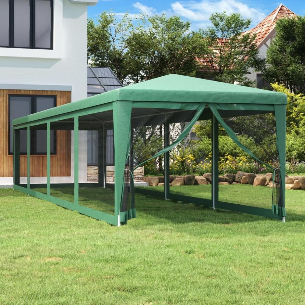 vidaXL Partyzelt mit 10 Mesh-Seitenwänden Grün 3x12 m HDPE 319248 Bild 1