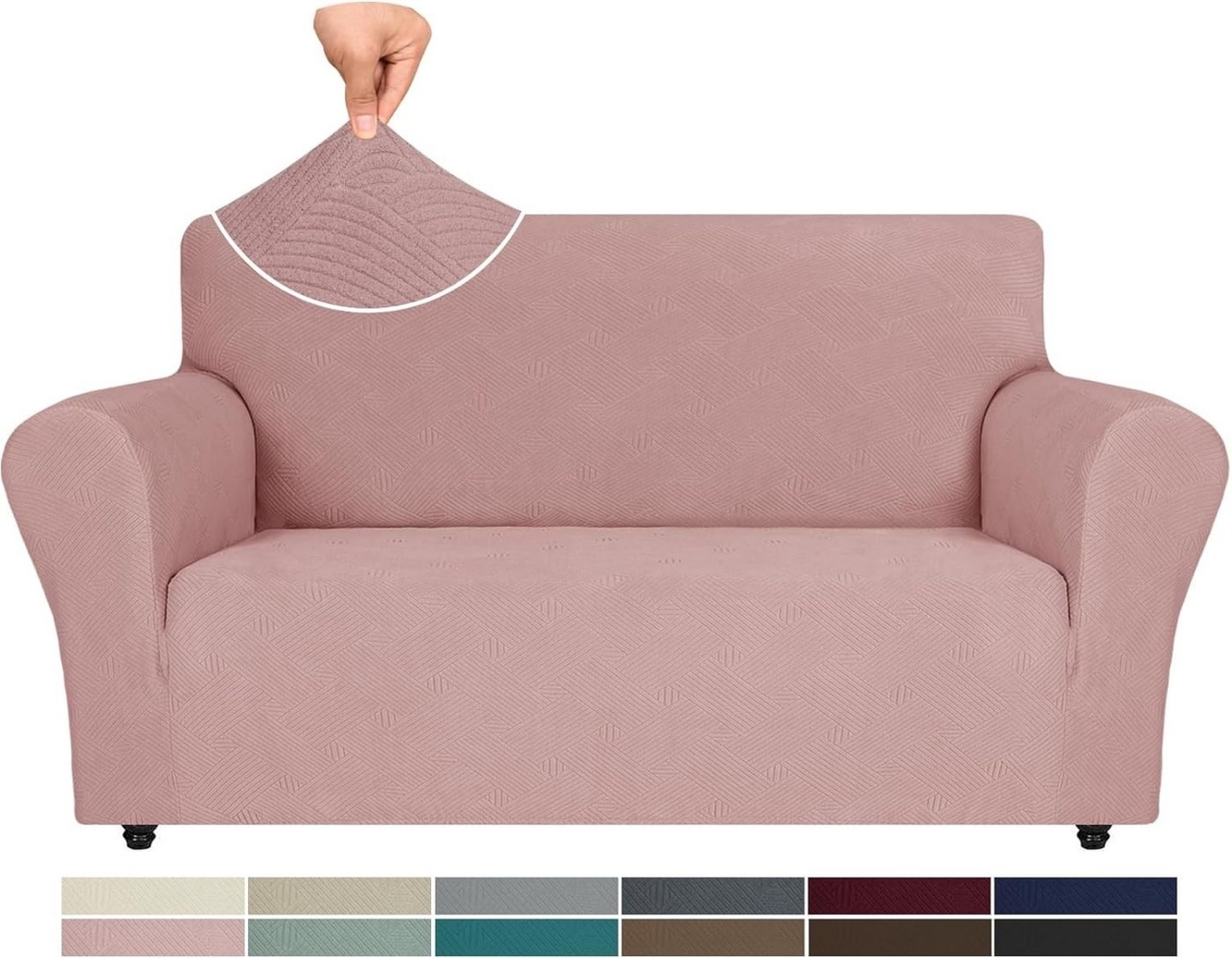 Coonoor Sofahusse Stretch Sofabezug, Sofa Überzug 1/2/3/4 Sitzer, Sofaschoner rutschfest, Elastisch Couch Überzug Mit Armlehnen, Sofaüberwurf Couch Überwurf Bild 1