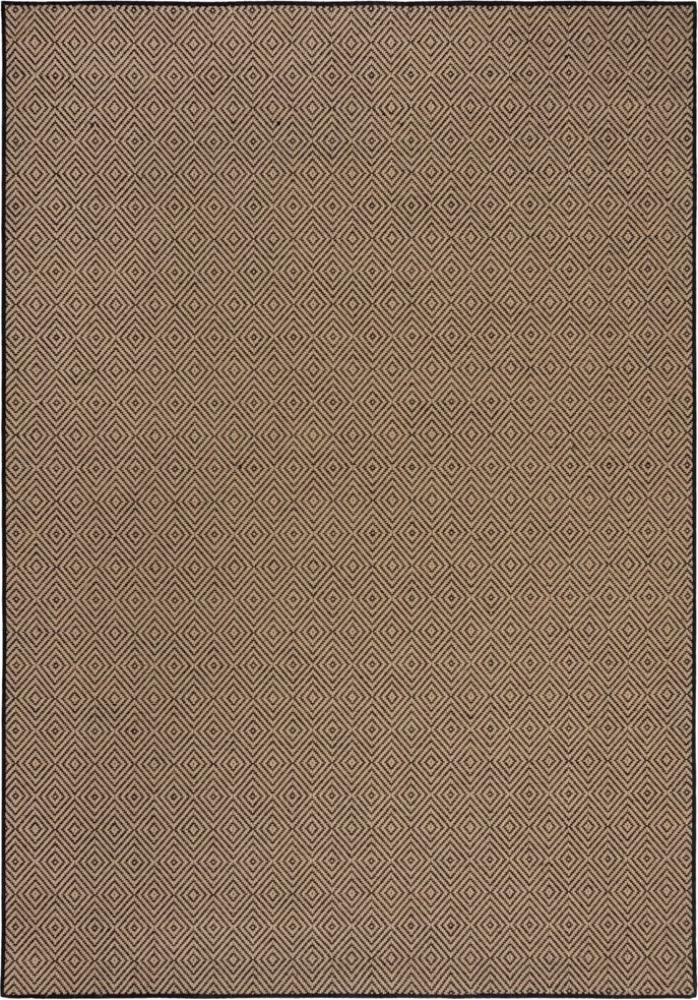 Geometrischer Jute-Teppich mit Naturkautschuk, rutschfester Rücken, hochdichter Teppich - CARRON Kollektion von Kadima Design. Farbe: Braun-Schwarz, Größe: 160x230 cm Bild 1