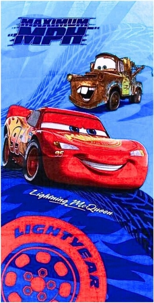 Disney Cars Badetuch Lightning McQueen, Baumwolle, Kinder Strandtuch 70 x 140 cm Bild 1