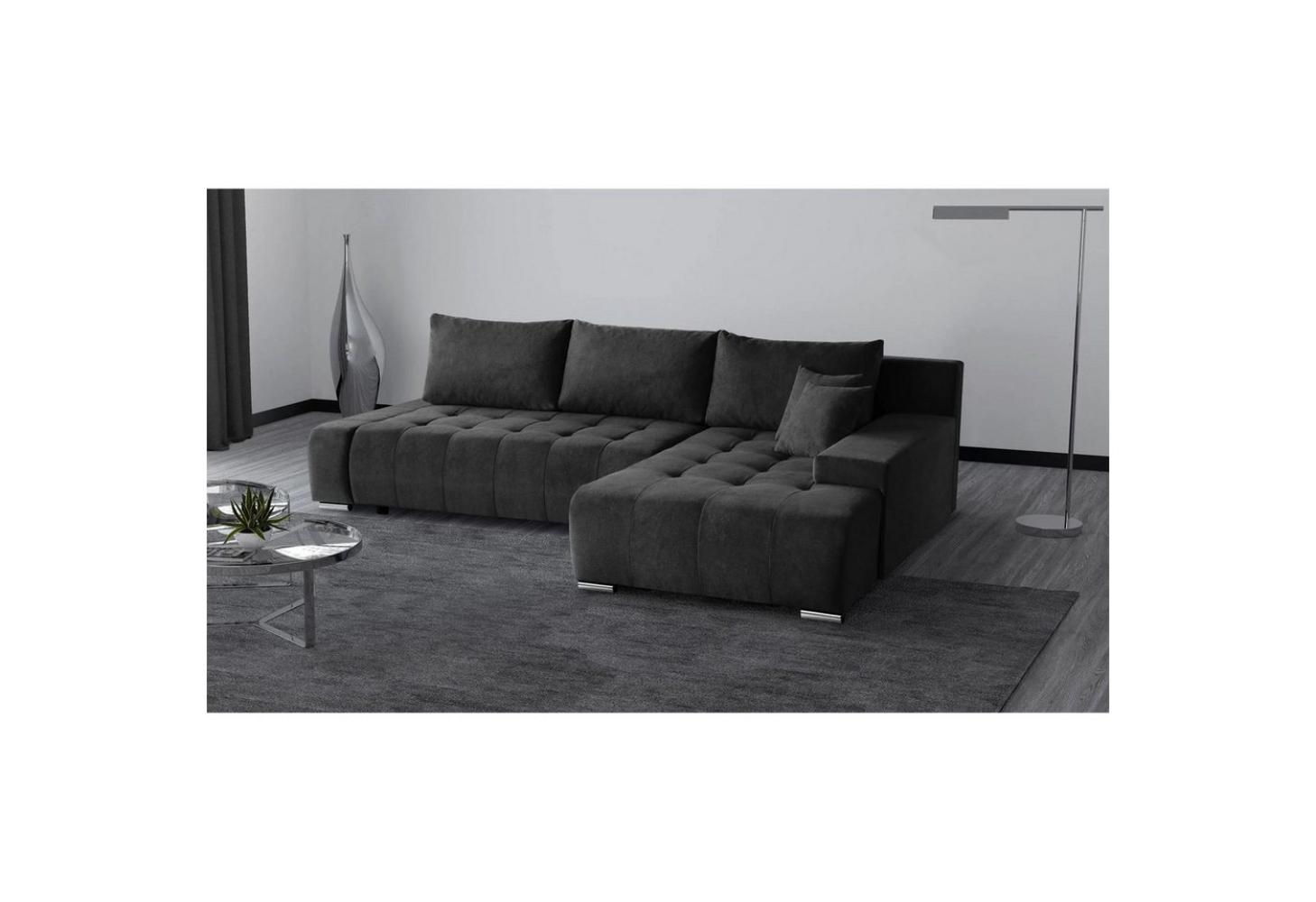 Beautysofa Ecksofa DRACO mit Schlaffunktion, mit Bettkasten, Ecke mit Einfügung Bild 1