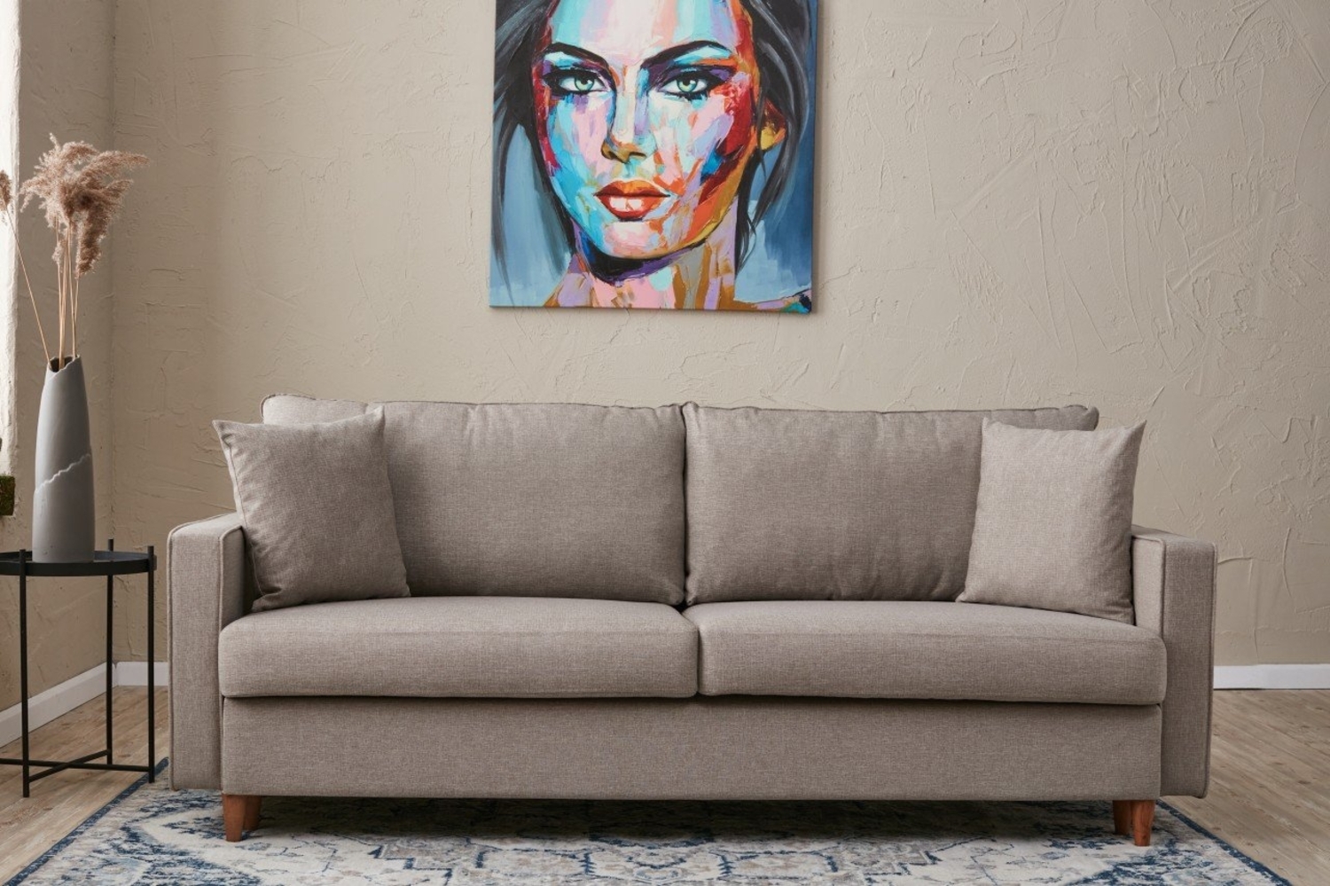 3-Sitzer-Schlafsofa, 'Eva', 82 x 90 x 210, Creme Bild 1