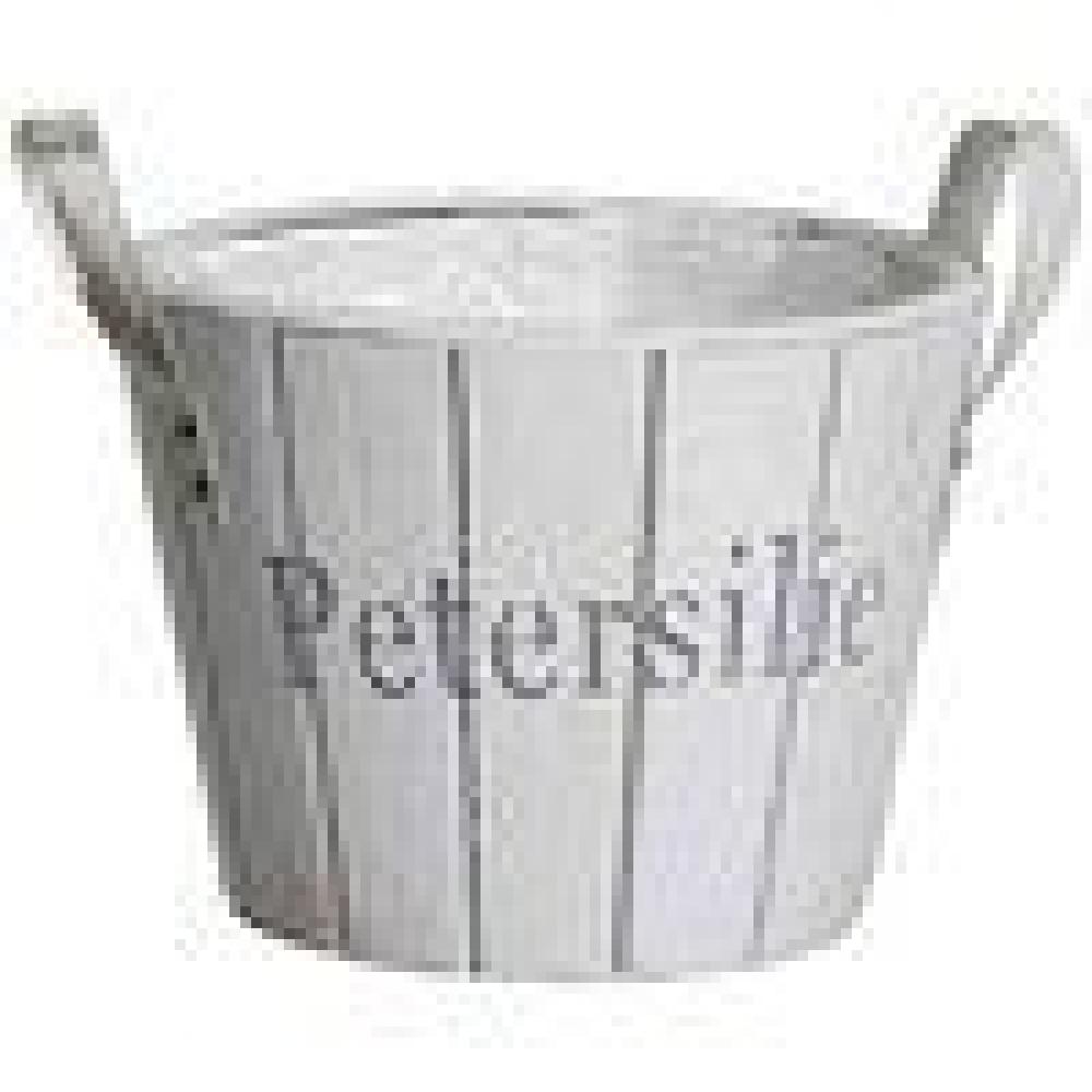 Siena Garden Kräutertopf rustikal Petersilie, konisch, Holz, Ø 15x12 cm, weiß (1 Stück) Bild 1