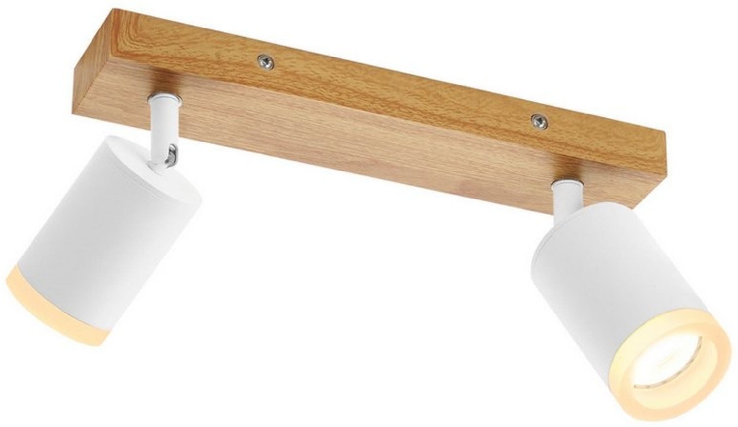 Nettlife Deckenstrahler Schwarz/Weiß GU10 Holz Vintage Deckenspots Küchenlampe, Schwenkbar, LED wechselbar, 350°Drehbar Flur Strahler Industrial für Wohnzimmer Schlafzimmer Küche Bild 1