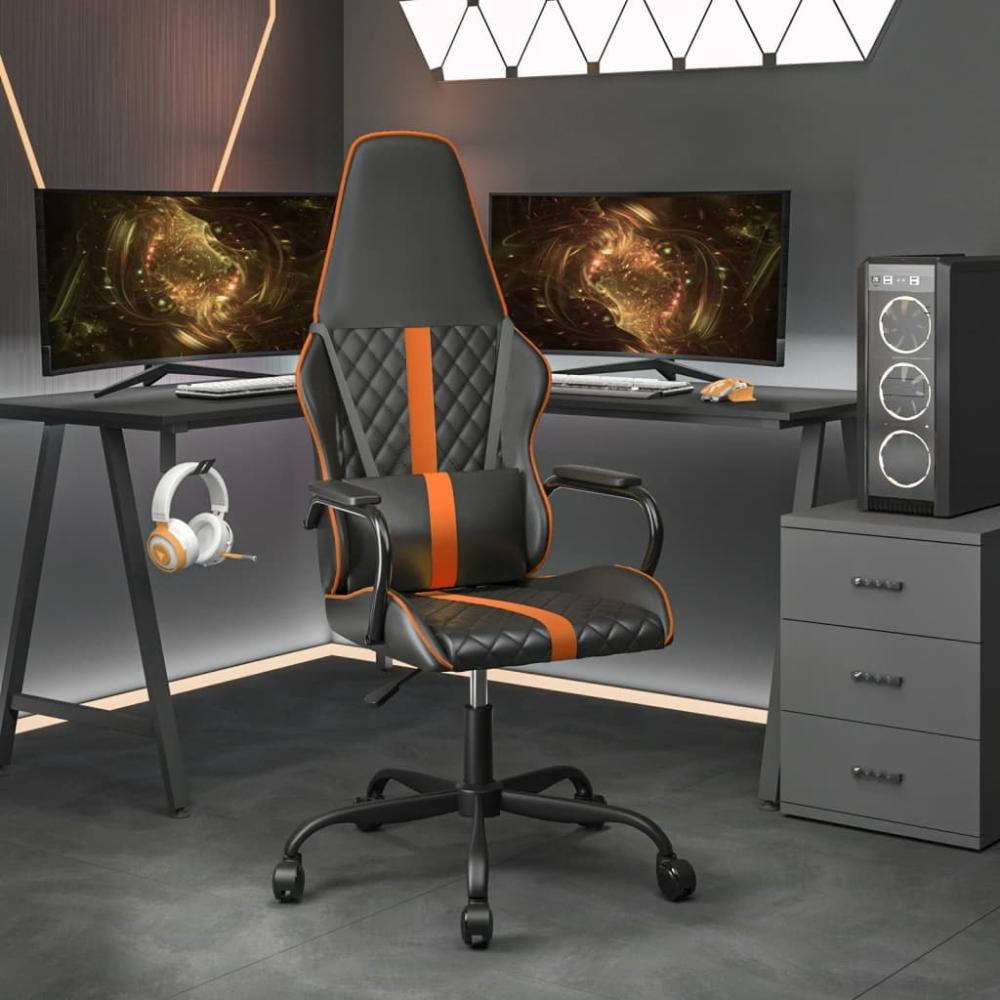 vidaXL Gaming-Stuhl mit Massagefunktion Orange und Schwarz Kunstleder 345563 Bild 1