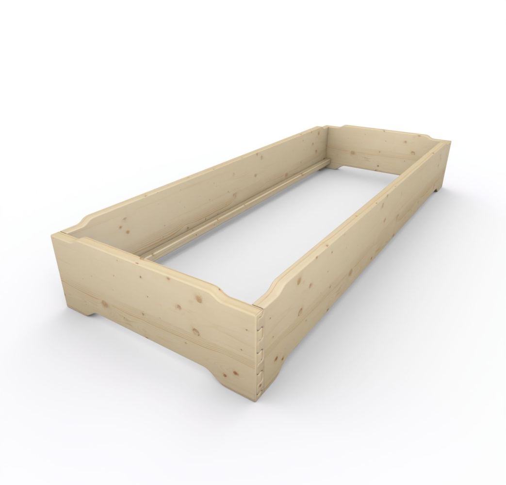 Stapelbett Holzbett (Fichte) "Gäste-Edi" 80 x 220cm 33cm Gästebett Jugendbett Bild 1