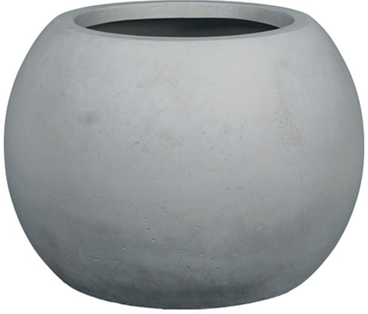 Polystone Globe runder Übertopf - frostsicher Ø 60 cm, Höhe 43 cm grau Bild 1