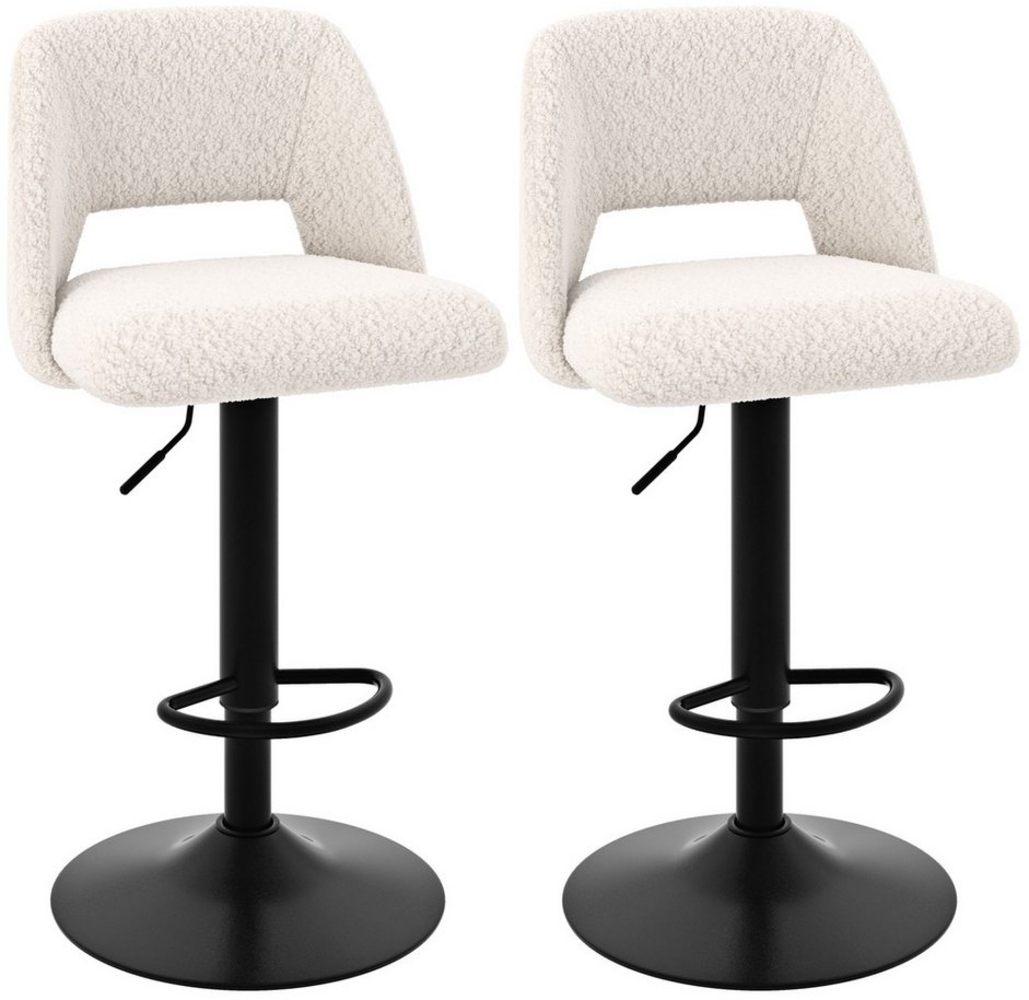 COSTWAY Barhocker (2er Set), Barstühle 63-83 cm höhenverstellbar, gepolstert Bild 1