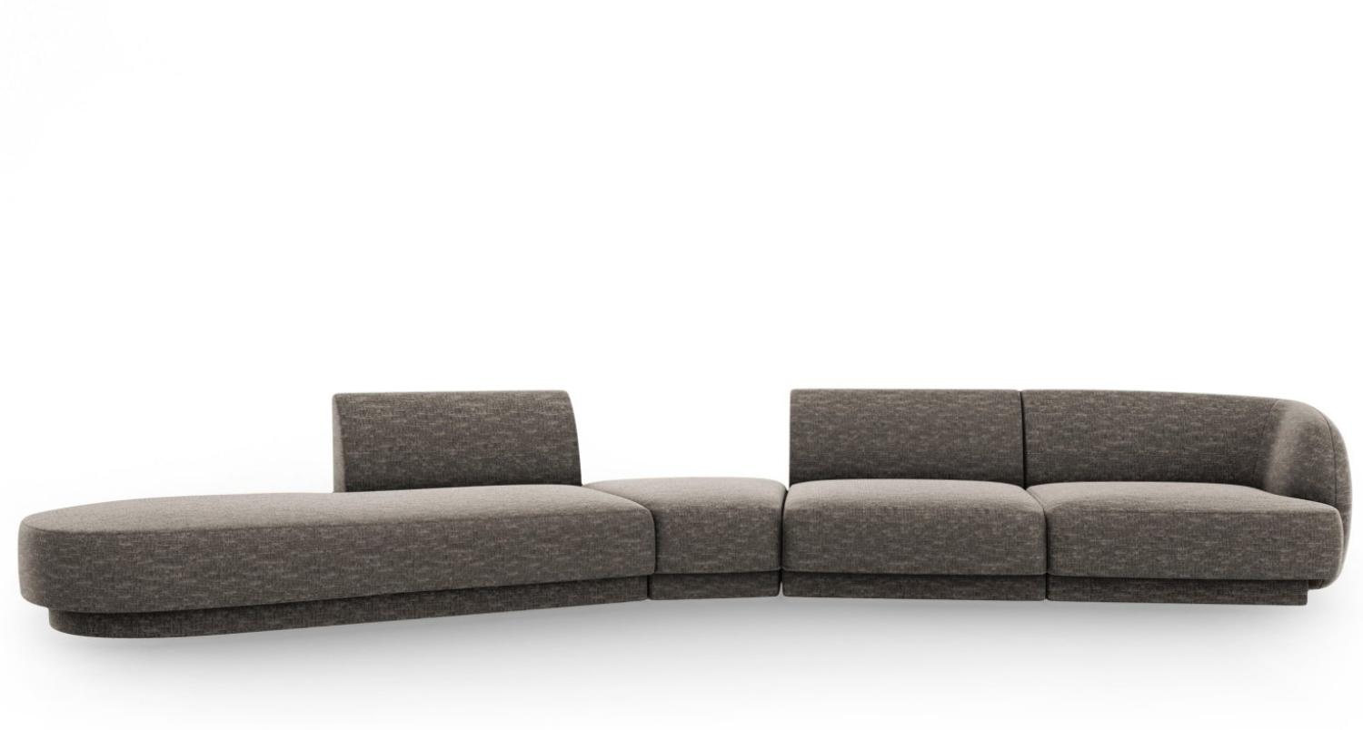 Micadoni Modulares Sofa Miley 5-Sitzer Links Chenille Grau Bild 1