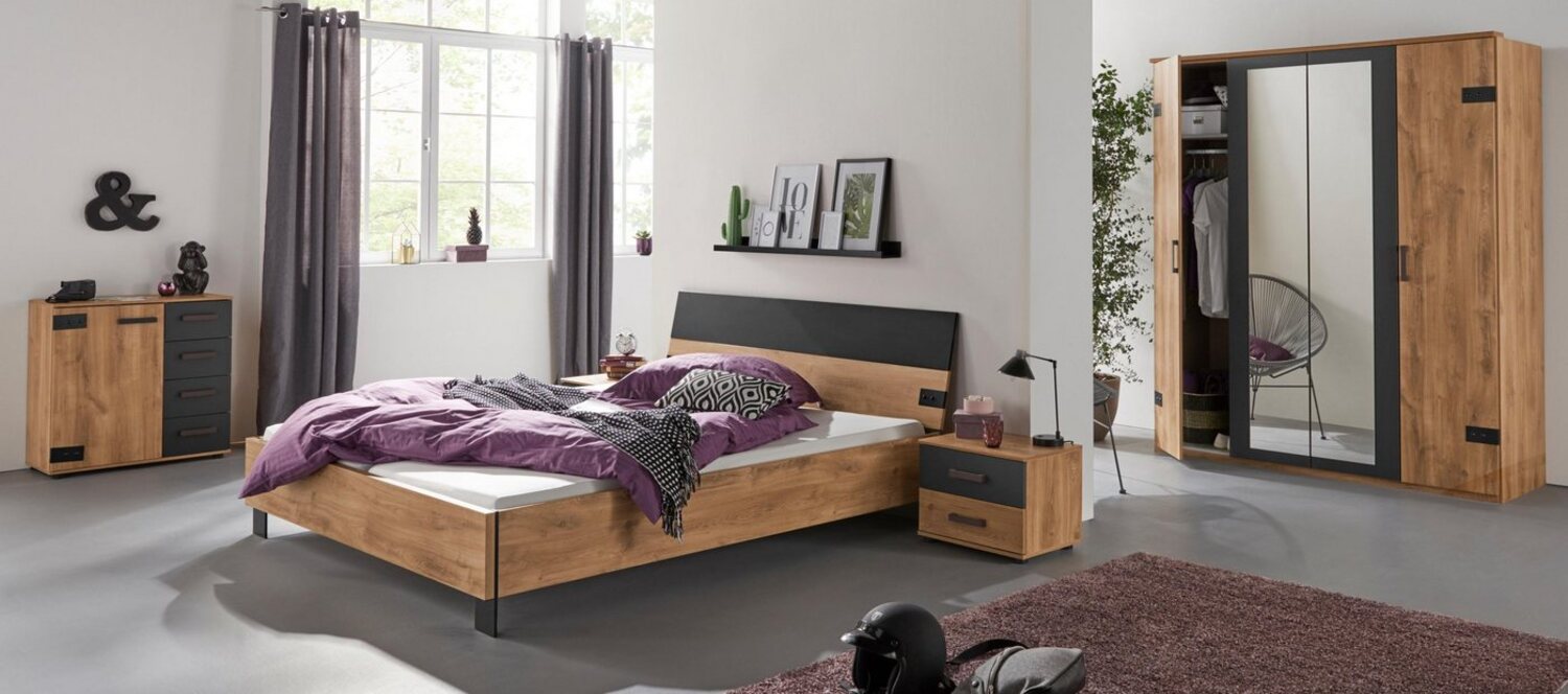 Futonbett 'MALMÖ', Plankeneiche,180x200 cm Bild 1