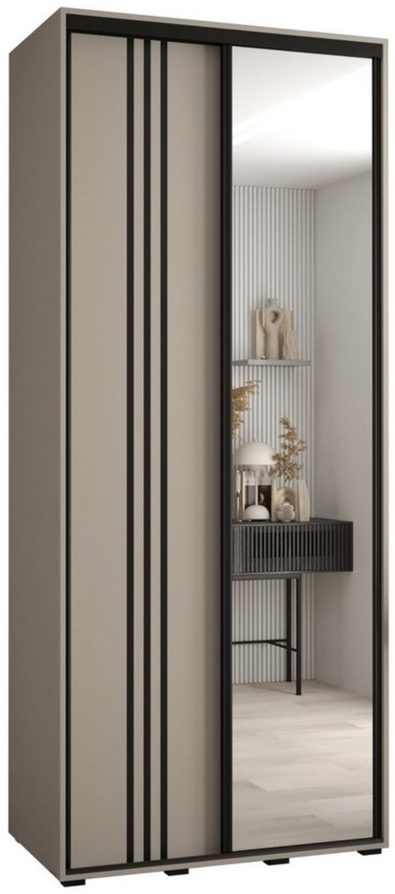 ABIKS MÖBEL Schwebetürenschrank Dakota 7 Schlafzimmerschrank mit Spiegel, Kleiderstange und Regalen Bild 1