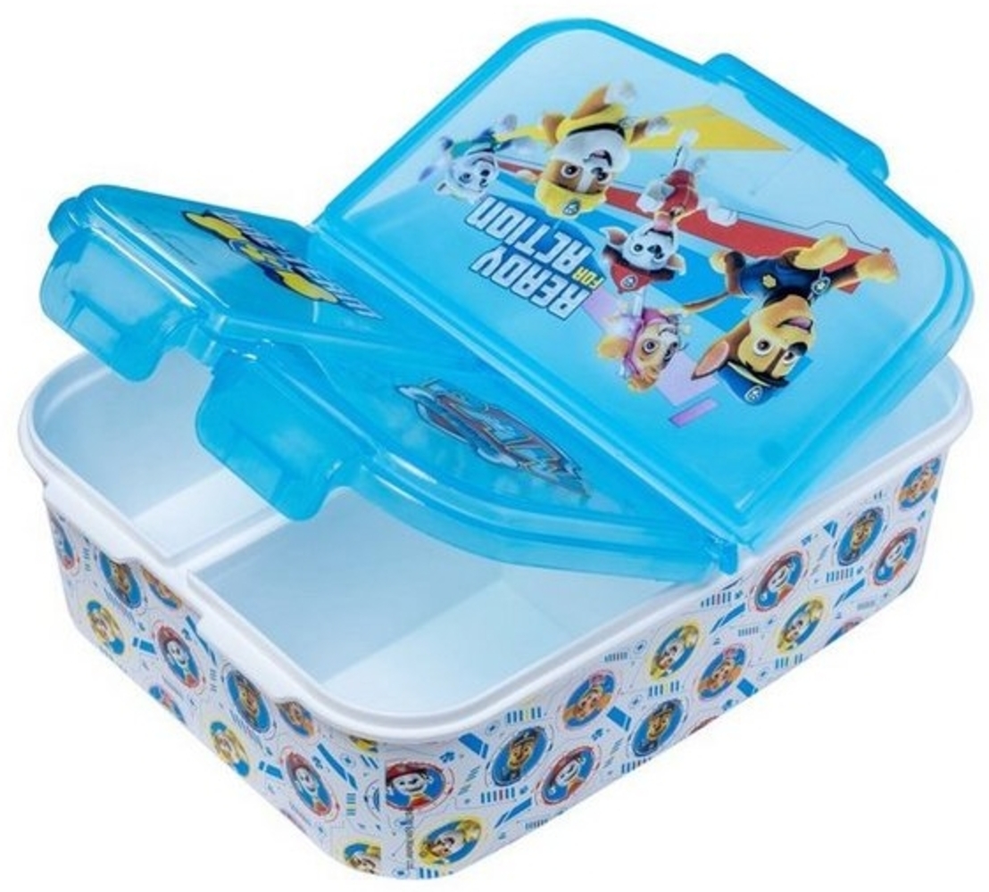 PAW PATROL Lunchbox Brotdose Marshall Chase Skye Rubble Everest, Vesperdose mit 3 Fächern, BPA-frei Bild 1