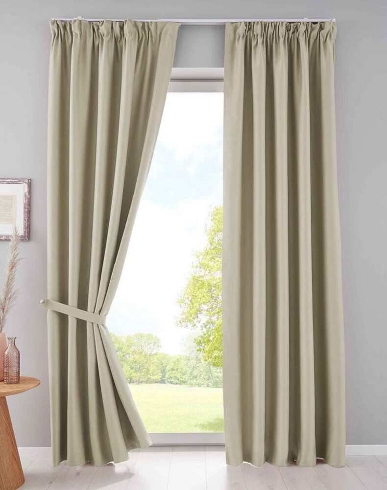 Gardinenbox Vorhang (2 St), verdecketeSchlaufen, verdunkelnd, Blickdicht »NewYork« Thermo-Gardine Blackout Kräuselband Raffhalter 20 Bild 1