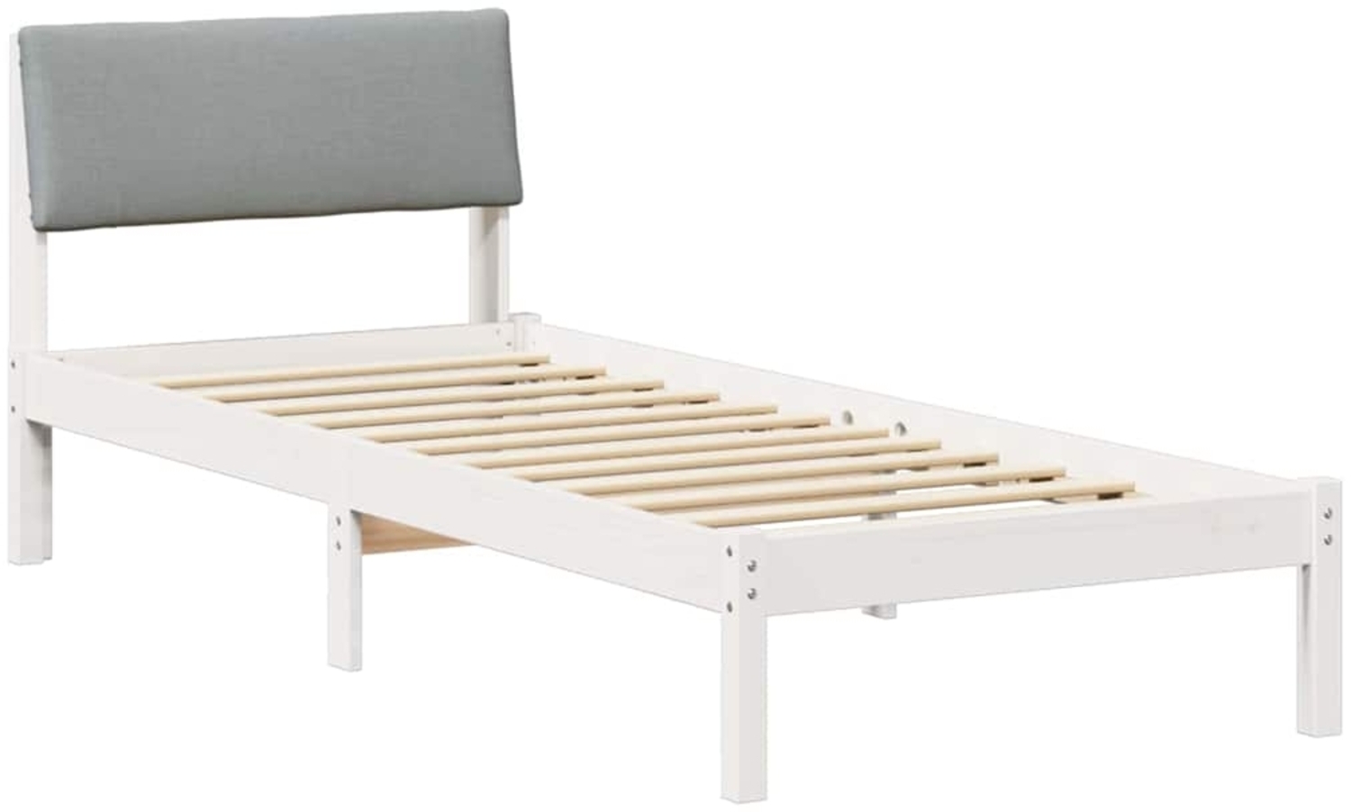 vidaXL Bettgestell Weiß und Hellgrau 80 x 200 cm Massivholz Kiefer 878573 Bild 1