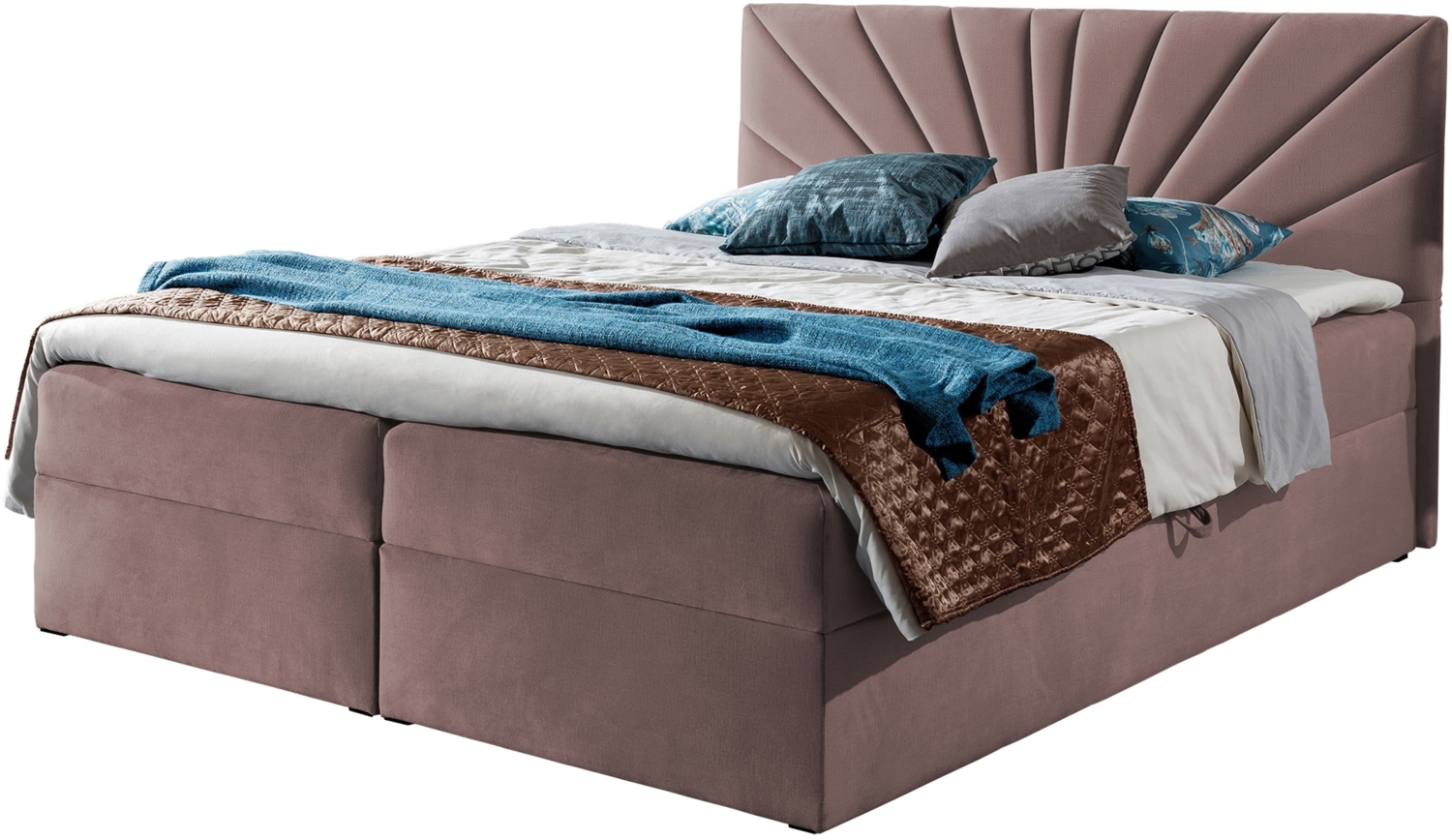 Boxspringbett Trifoli IV, Rosa, 180 x 200 cm Bild 1