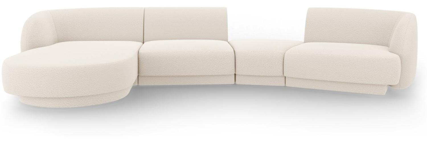 Micadoni Modulares Sofa Miley mit Recamiere 4-Sitzer Links Boucle Beige Bild 1