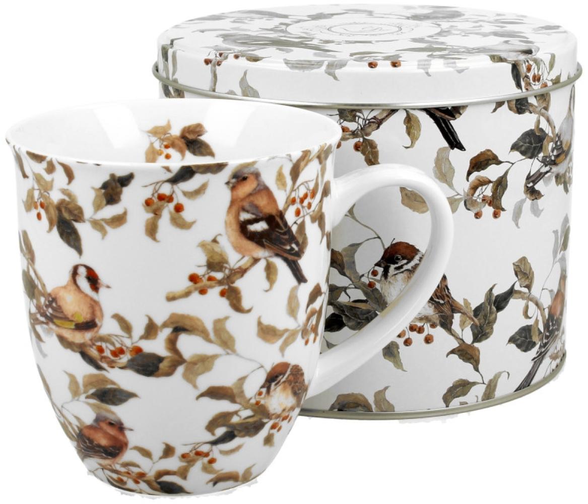 DUO ANIMALS Becher 400 ml BIRDIES in Metalldose, New Bone China Porzellan Bild 1