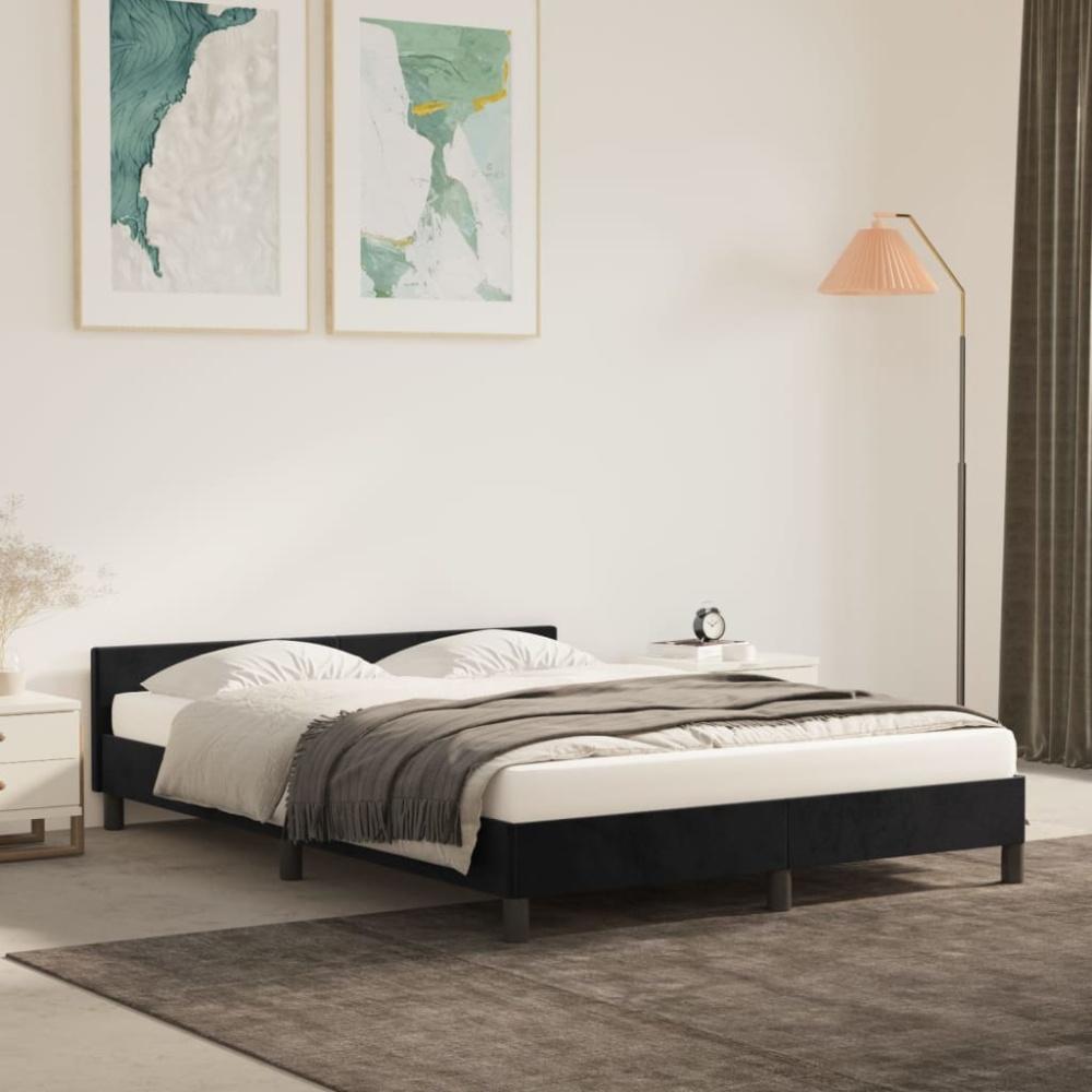 vidaXL Bettgestell ohne Matratze Schwarz 140x200 cm Samt 347575 Bild 1