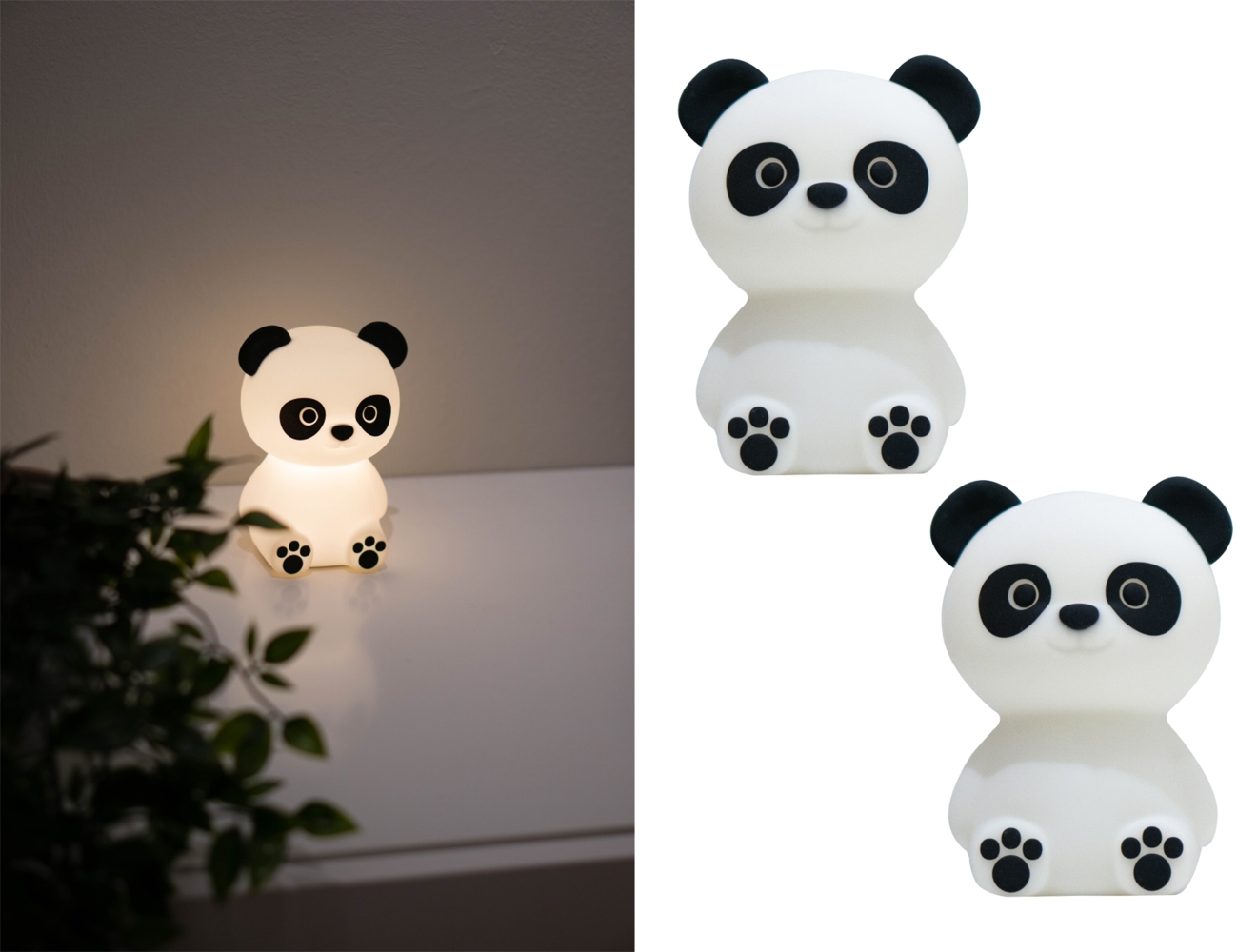 2er Set LED Nachtlichter, per USB aufladbar, dimmbar, mit Timer Bild 1