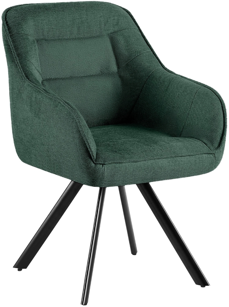 CLP Esszimmerstuhl Pettuli 180° schwenkbar gepolstert mit Rückenlehne bis 150 kg,grün Stoff Bild 1