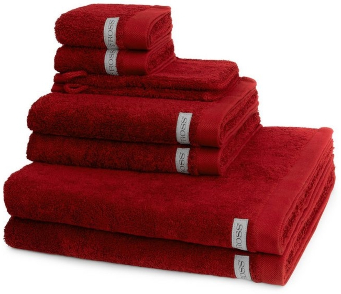 Ross Sinfonie 8 tlg. Frottier-Set - 2 X Handtuch (50 X 100cm), 2 X Duschtuch (70 X 140cm), 2 X Gästetuch (30 X 50cm), 2 X Waschhandschuh (16 X 22cm) - 500 g/m2 - Kirsche Bild 1
