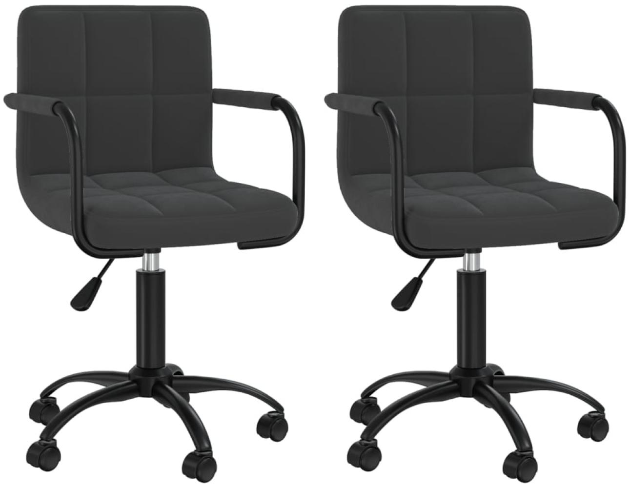 vidaXL Esszimmerstühle 2 Stk. Drehbar Schwarz Samt [334718] Bild 1