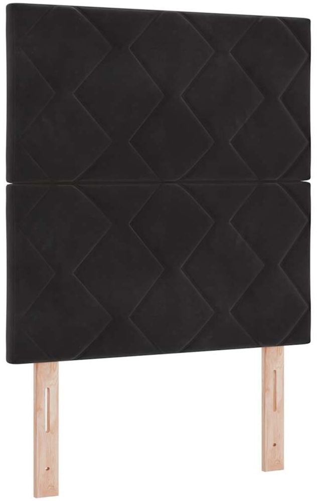 vidaXL Boxspringbett mit Matratze Schwarz 80 x 200 cm Samt 3339862 Bild 1