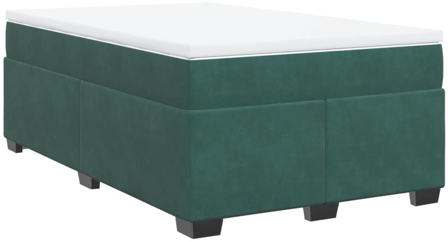 vidaXL Boxspringbett mit Matratze Dunkelgrün 120x190 cm Samt 3285272 Bild 1