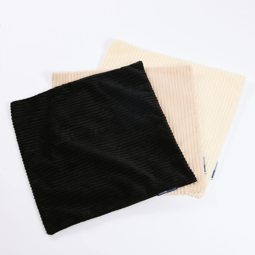 HOME DELUXE Cord Kissenbezug LILO mit Kissenfüllung - Schwarz Bild 1